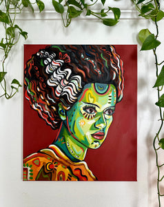 Bride of Frankenstein 20x24in Original On Canvas