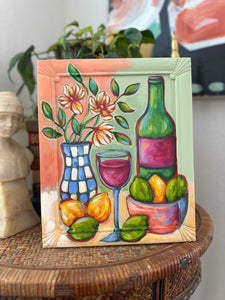 Still Life With Wine 9.5x11.5in Original