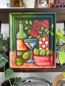Still Life With Martini 10x12in Original