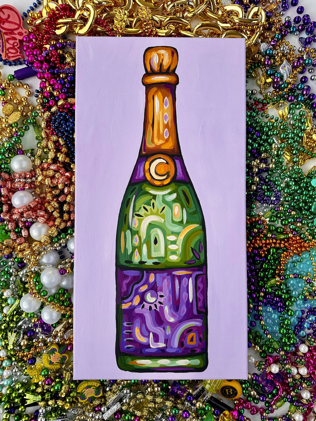 Mardi Gras Champagne II 10x20in Original