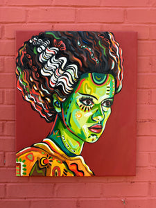 Bride of Frankenstein 20x24in Original On Canvas