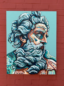 Poseidon 24x30in Original On Canvas