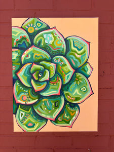 Succulent 18x24in Original On Canvas