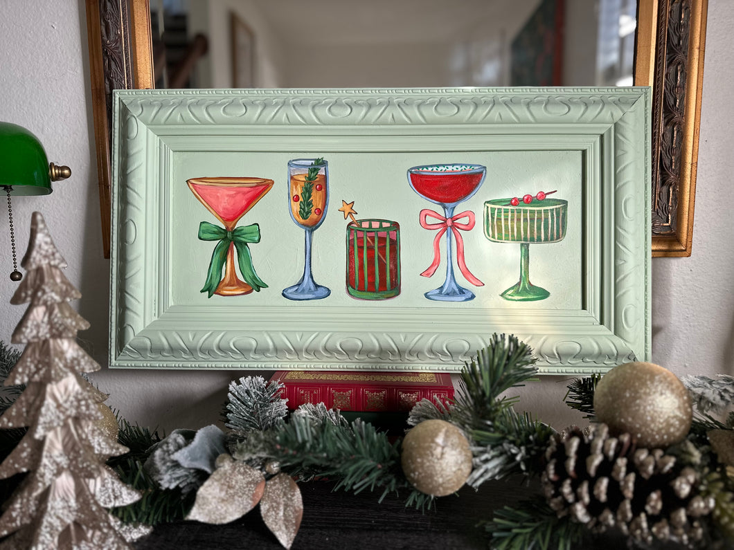 Christmas Cocktails 25.5x13.5in Original