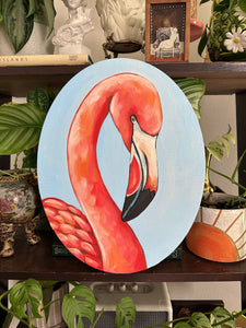 Flamingo 11x14in Original On Canvas