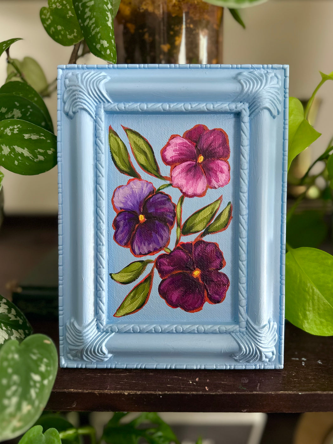 Pansies 6x8in Original