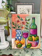 Load image into Gallery viewer, Still Life With Wine 9.5x11.5in Original
