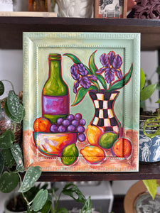 Still Life With Irises 10.5x12.5in Original