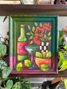 Still Life With Martini 10x12in Original