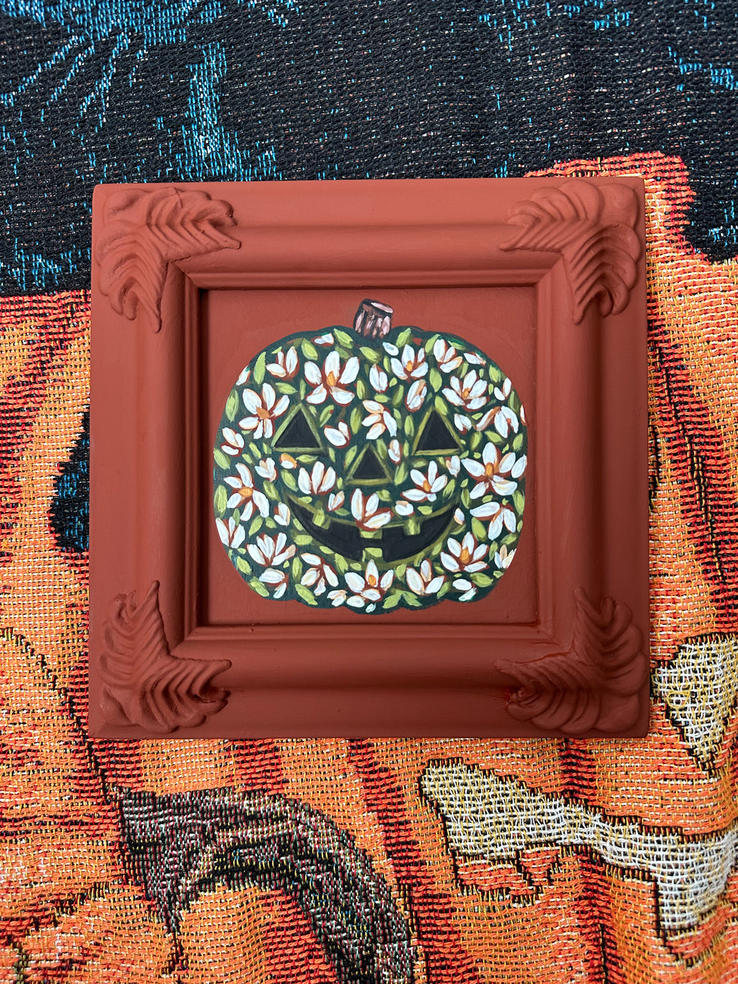 Lil Floral Pumpkin 8x8in Original